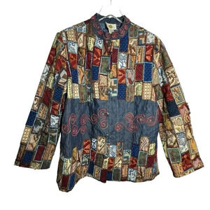 Sandy Starkman Vintage Patchwork Embroidered Coat  jacket size Medium